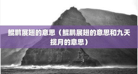 鲲鹏展翅的意思（鲲鹏展翅的意思和九天揽月的意思）