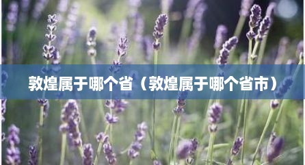 敦煌属于哪个省（敦煌属于哪个省市）