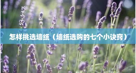 怎样挑选墙纸（墙纸选购的七个小诀窍）