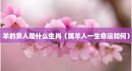羊的贵人是什么生肖（属羊人一生命运如何）