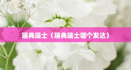 瑞典瑞士（瑞典瑞士哪个发达）