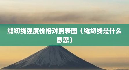 缝纫线强度价格对照表图（缝纫线是什么意思）