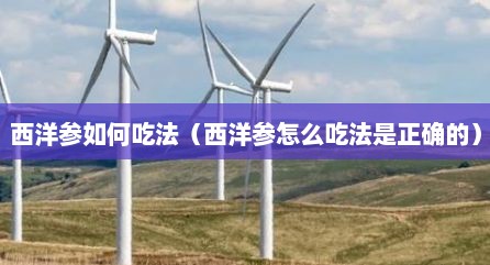 西洋参如何吃法（西洋参怎么吃法是正确的）