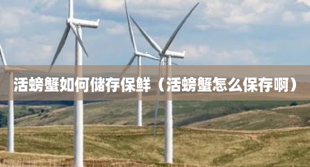 活螃蟹如何储存保鲜（活螃蟹怎么保存啊）