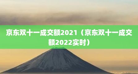 京东双十一成交额2021（京东双十一成交额2022实时）