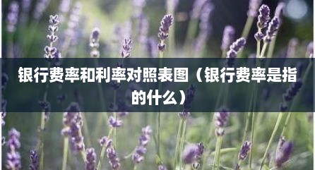 银行费率和利率对照表图（银行费率是指的什么）