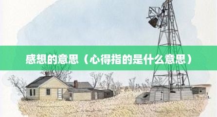 感想的意思（心得指的是什么意思）