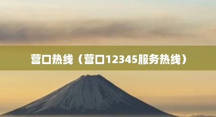 营口热线（营口12345服务热线）