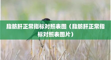 脂肪肝正常指标对照表图（脂肪肝正常指标对照表图片）