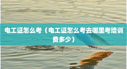 电工证怎么考（电工证怎么考去哪里考培训费多少）