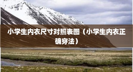 小学生内衣尺寸对照表图（小学生内衣正确穿法）