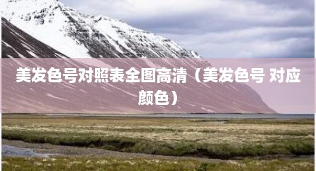 美发色号对照表全图高清（美发色号 对应颜色）