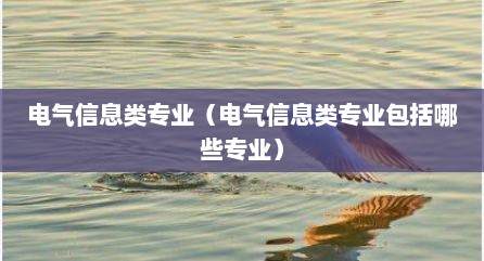 电气信息类专业（电气信息类专业包括哪些专业）