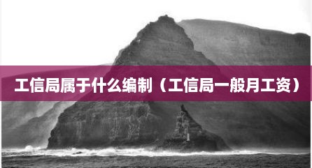 工信局属于什么编制（工信局一般月工资）