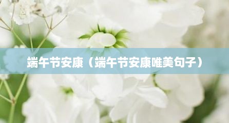 端午节安康（端午节安康唯美句子）
