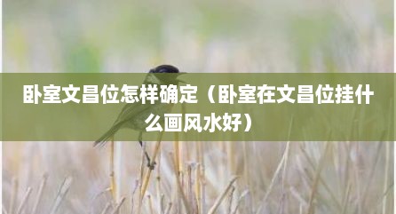 卧室文昌位怎样确定（卧室在文昌位挂什么画风水好）