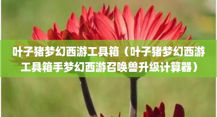 叶子猪梦幻西游工具箱（叶子猪梦幻西游工具箱手梦幻西游召唤兽升级计算器）