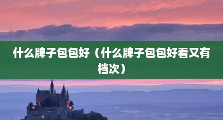 什么牌子包包好（什么牌子包包好看又有档次）