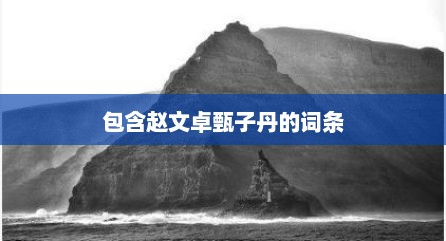 包含赵文卓甄子丹的词条
