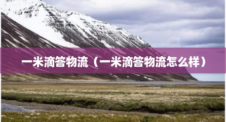 一米滴答物流（一米滴答物流怎么样）