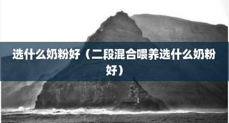 选什么奶粉好（二段混合喂养选什么奶粉好）