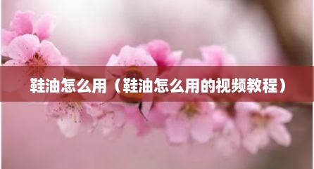 鞋油怎么用（鞋油怎么用的视频教程）