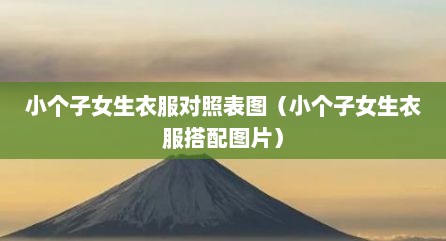 小个子女生衣服对照表图（小个子女生衣服搭配图片）