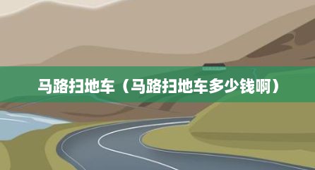 马路扫地车（马路扫地车多少钱啊）