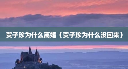 贺子珍为什么离婚（贺子珍为什么没回来）