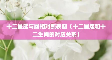 十二星座与属相对照表图（十二星座和十二生肖的对应关系）
