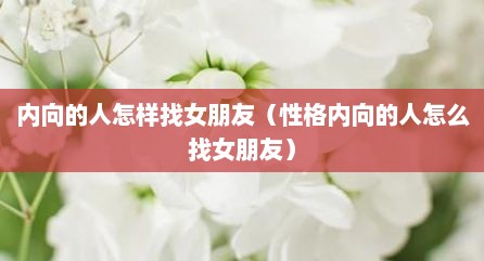 内向的人怎样找女朋友（性格内向的人怎么找女朋友）