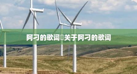 阿刁的歌词 关于阿刁的歌词