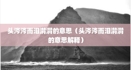 头涔涔而泪潸潸的意思（头涔涔而泪潸潸的意思解释）