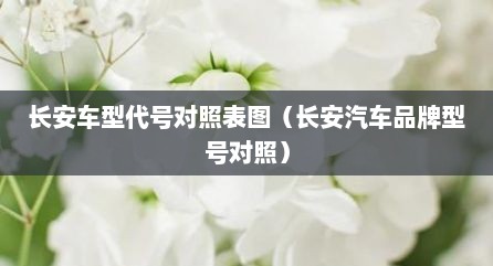 长安车型代号对照表图（长安汽车品牌型号对照）