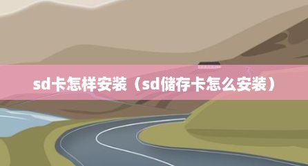 sd卡怎样安装（sd储存卡怎么安装）