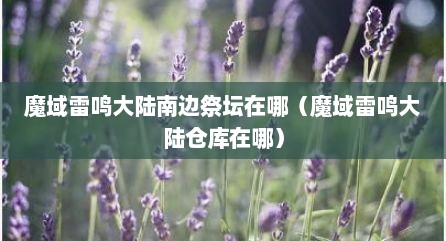 魔域雷鸣大陆南边祭坛在哪（魔域雷鸣大陆仓库在哪）