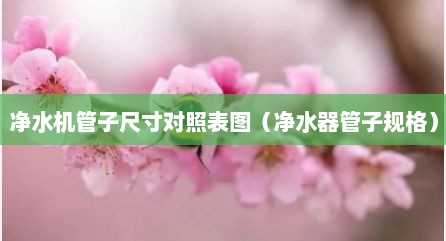 净水机管子尺寸对照表图（净水器管子规格）