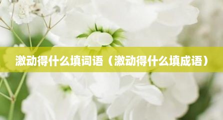 激动得什么填词语（激动得什么填成语）