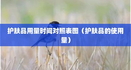 护肤品用量时间对照表图（护肤品的使用量）