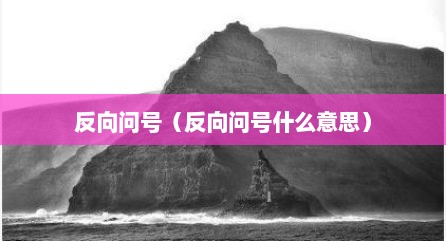 反向问号（反向问号什么意思）