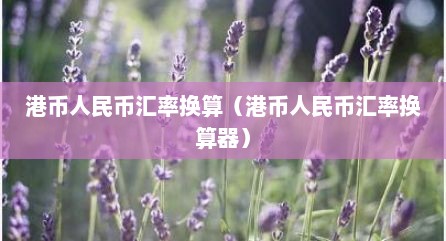 港币人民币汇率换算（港币人民币汇率换算器）