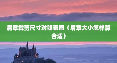 肩章裁剪尺寸对照表图（肩章大小怎样算合适）