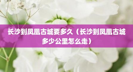 长沙到凤凰古城要多久（长沙到凤凰古城多少公里怎么走）