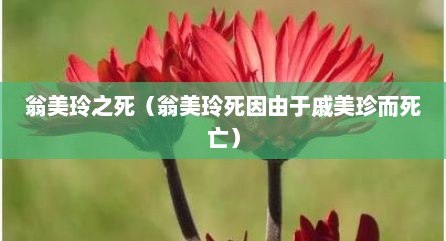 翁美玲之死（翁美玲死因由于戚美珍而死亡）