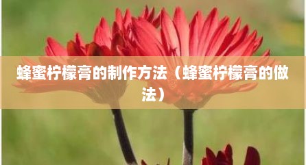 蜂蜜柠檬膏的制作方法（蜂蜜柠檬膏的做法）