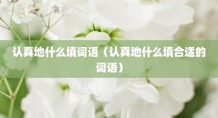认真地什么填词语（认真地什么填合适的词语）