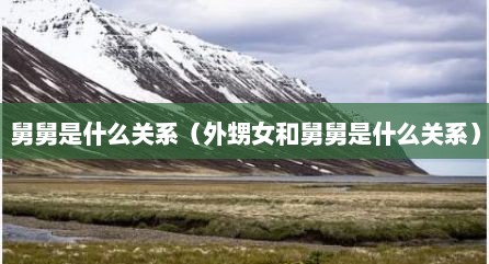 舅舅是什么关系（外甥女和舅舅是什么关系）