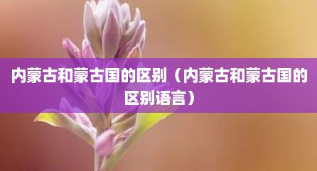 内蒙古和蒙古国的区别（内蒙古和蒙古国的区别语言）
