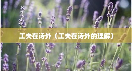 工夫在诗外（工夫在诗外的理解）