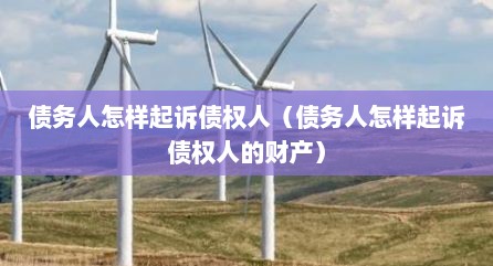 债务人怎样起诉债权人（债务人怎样起诉债权人的财产）